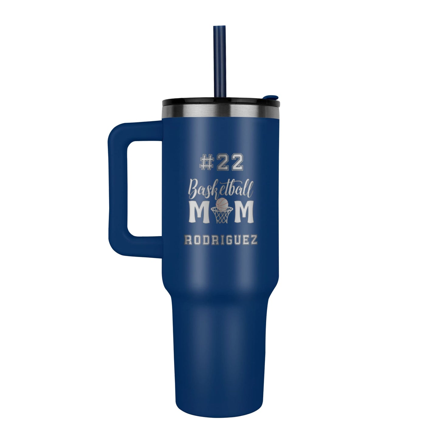 40oz Stainless Steel Sports Drinkware Basketball Mom Tumbler Personalized