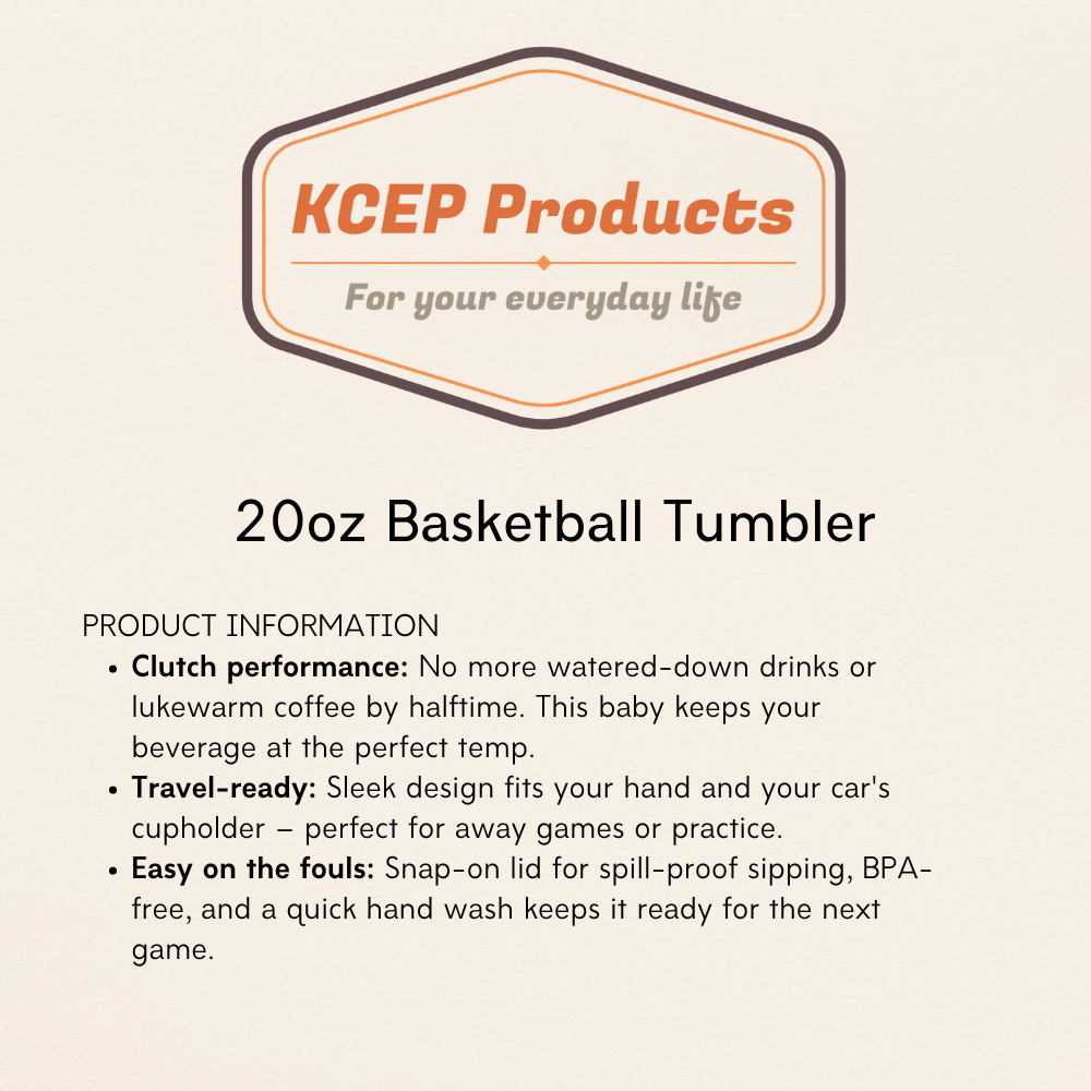 Personalized Player 20oz Basketball Tumbler Name and Jersey Number