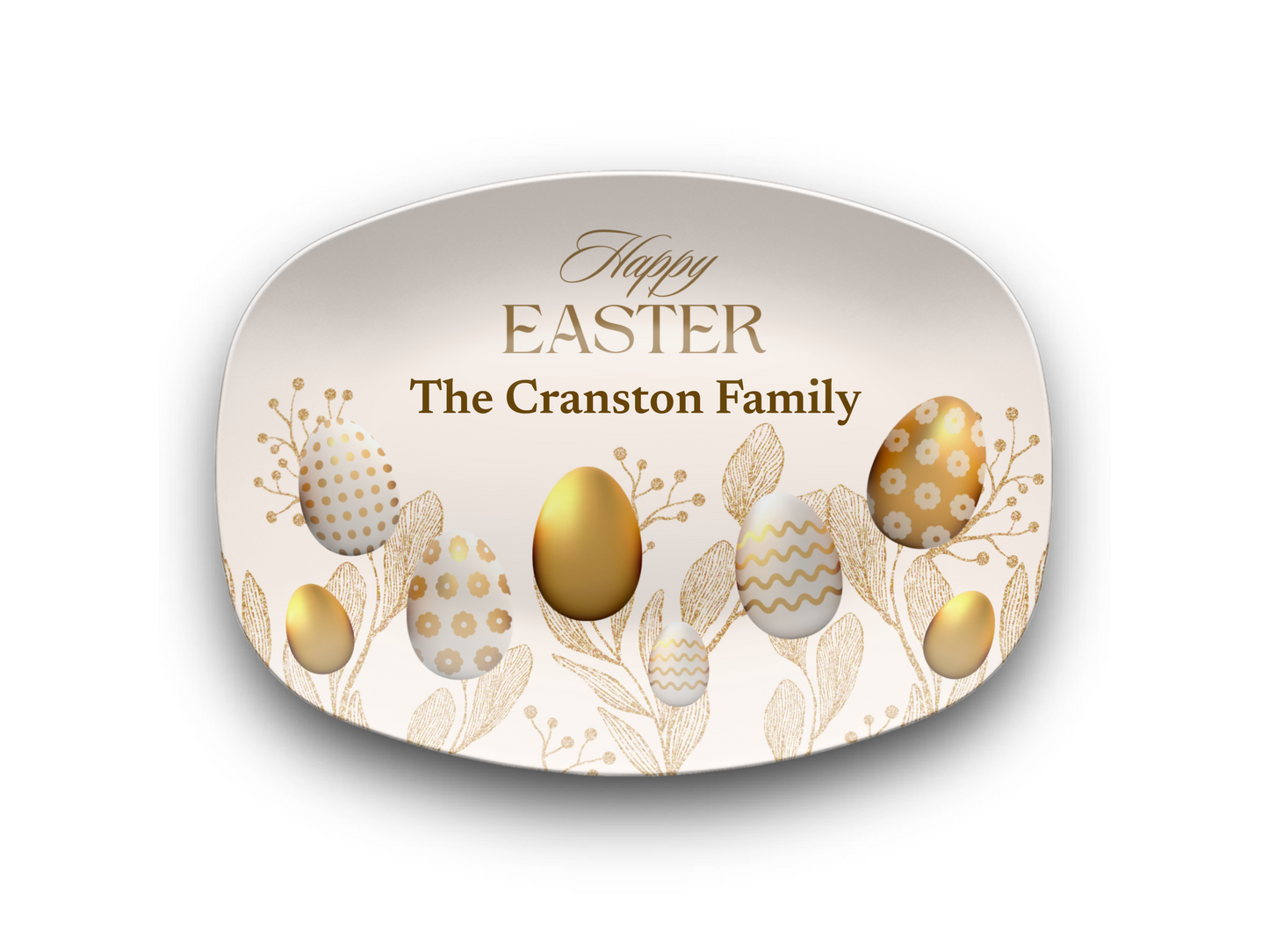 Personalized Happy Easter Golden Egg Platter