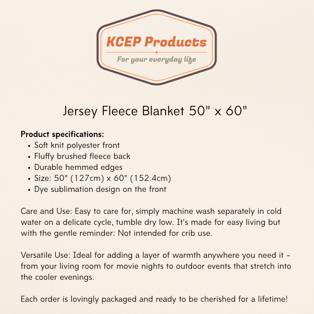 Personalized Bonus Mom Jersey Fleece Blanket 50" x 60"