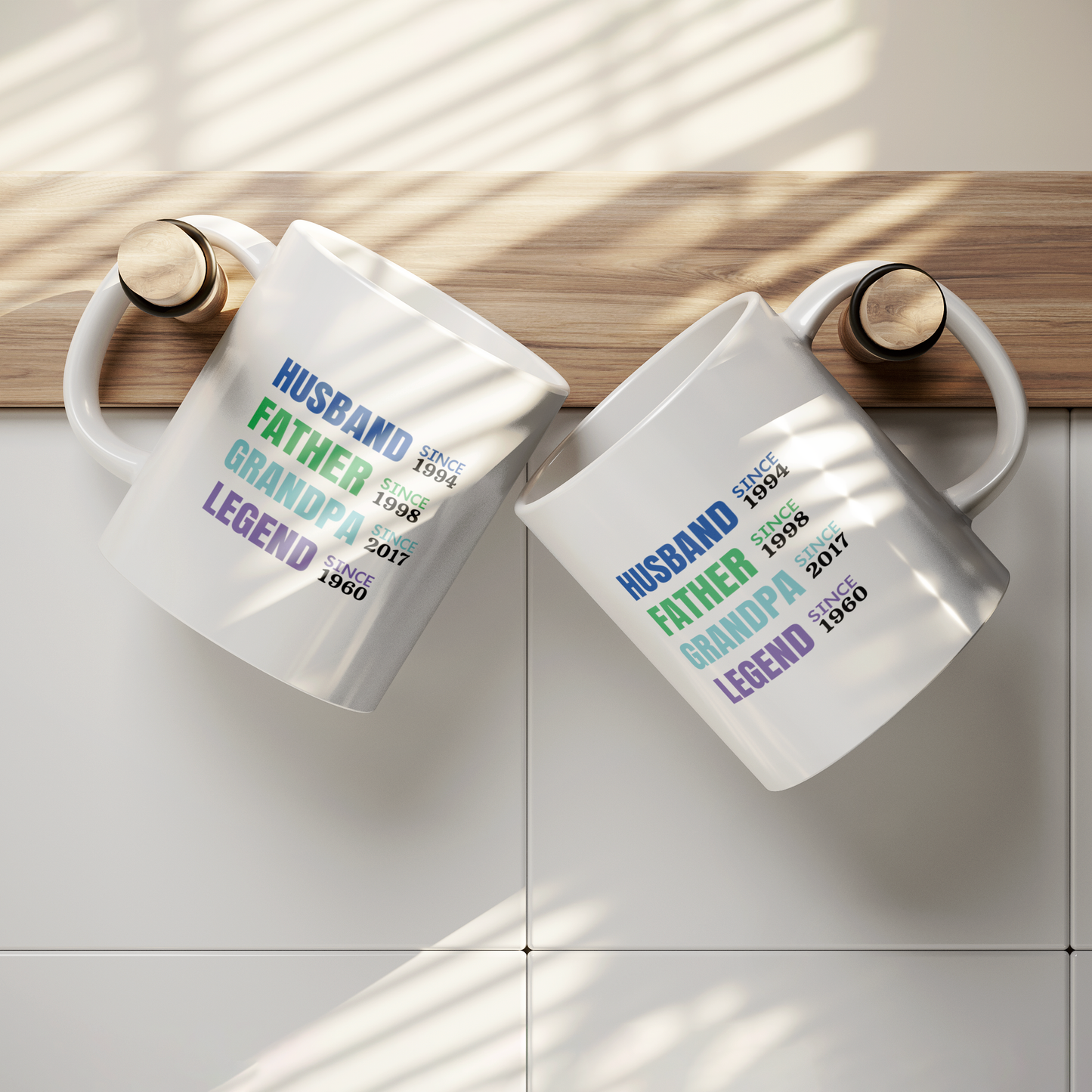 Personalized Husband, Father, Grandpa, Legend White Ceramic Mug - 11oz or 15oz