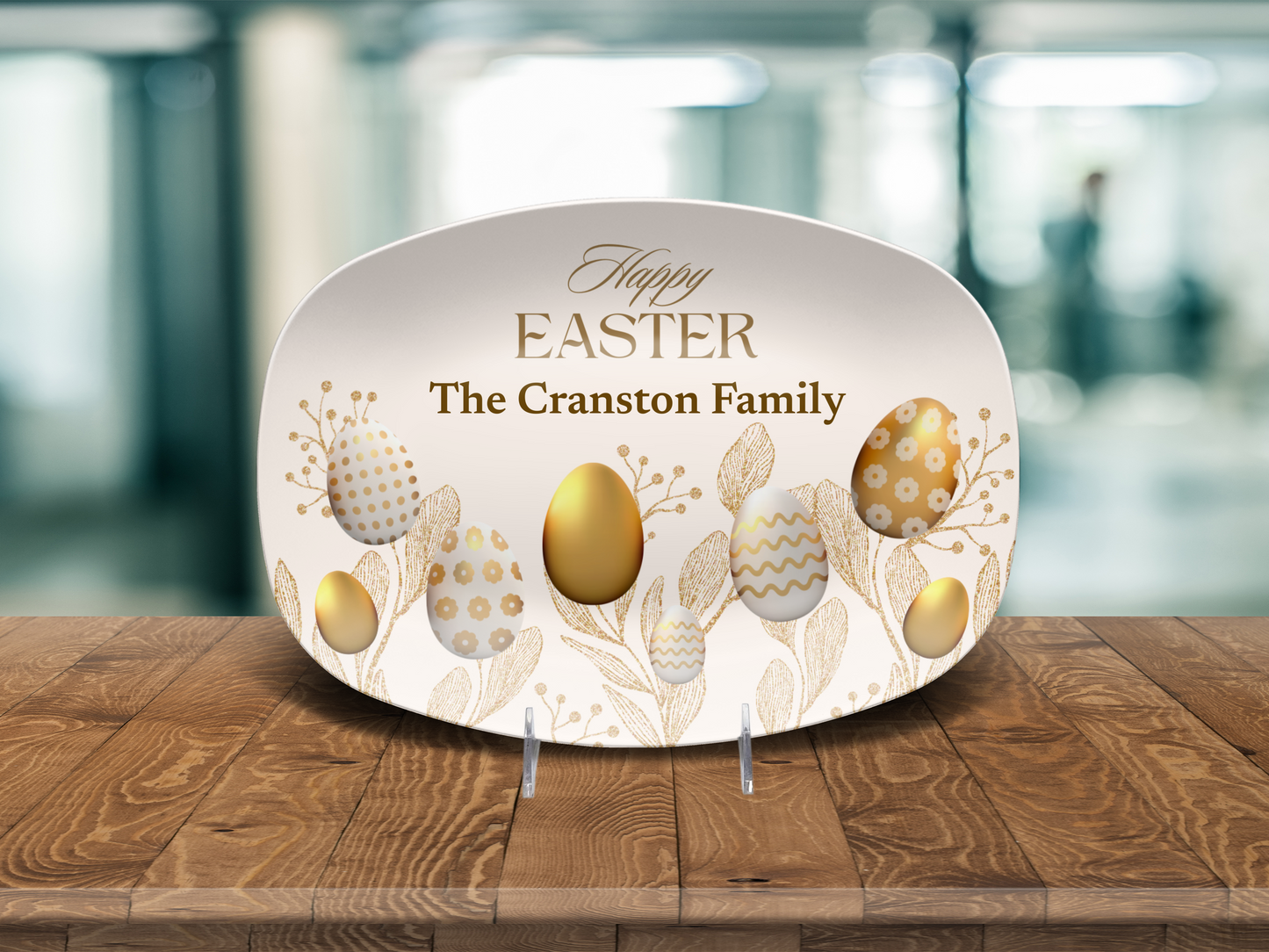 Personalized Happy Easter Golden Egg Platter