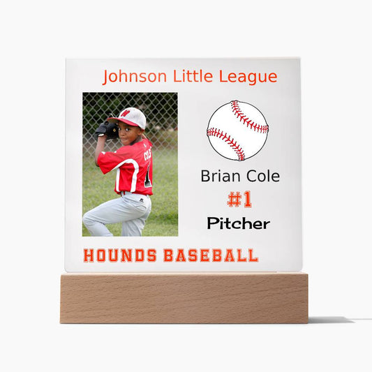 Athletic Sports Keepsake Acrylic Square Plaque - Customized to Player Specifics