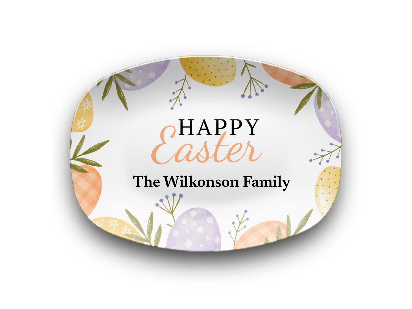 Personalized Happy Easter Pastel Platter