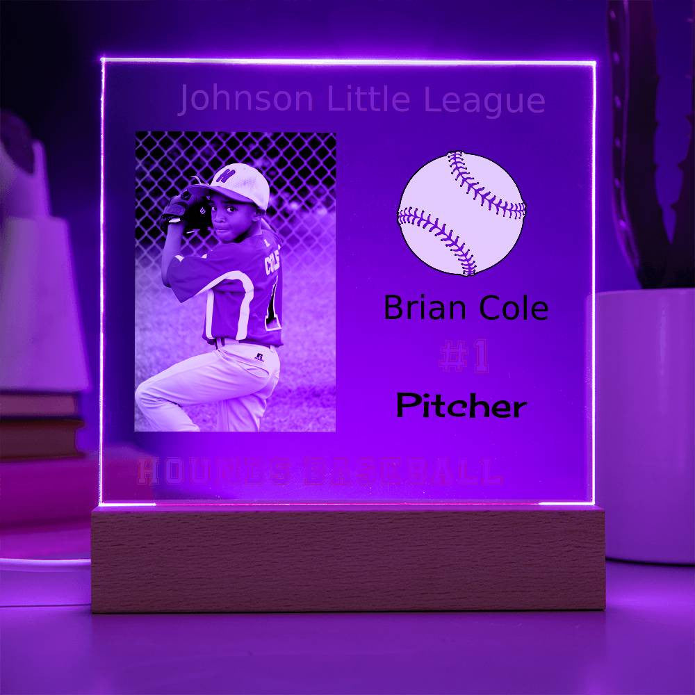 Athletic Sports Keepsake Acrylic Square Plaque - Customized to Player Specifics