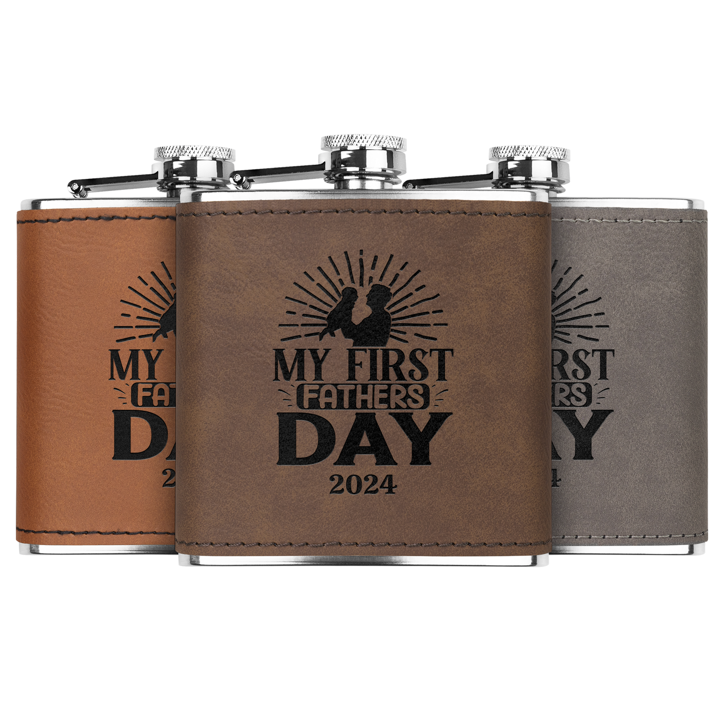 My First Father's Day 6oz Flask - Customer with Year