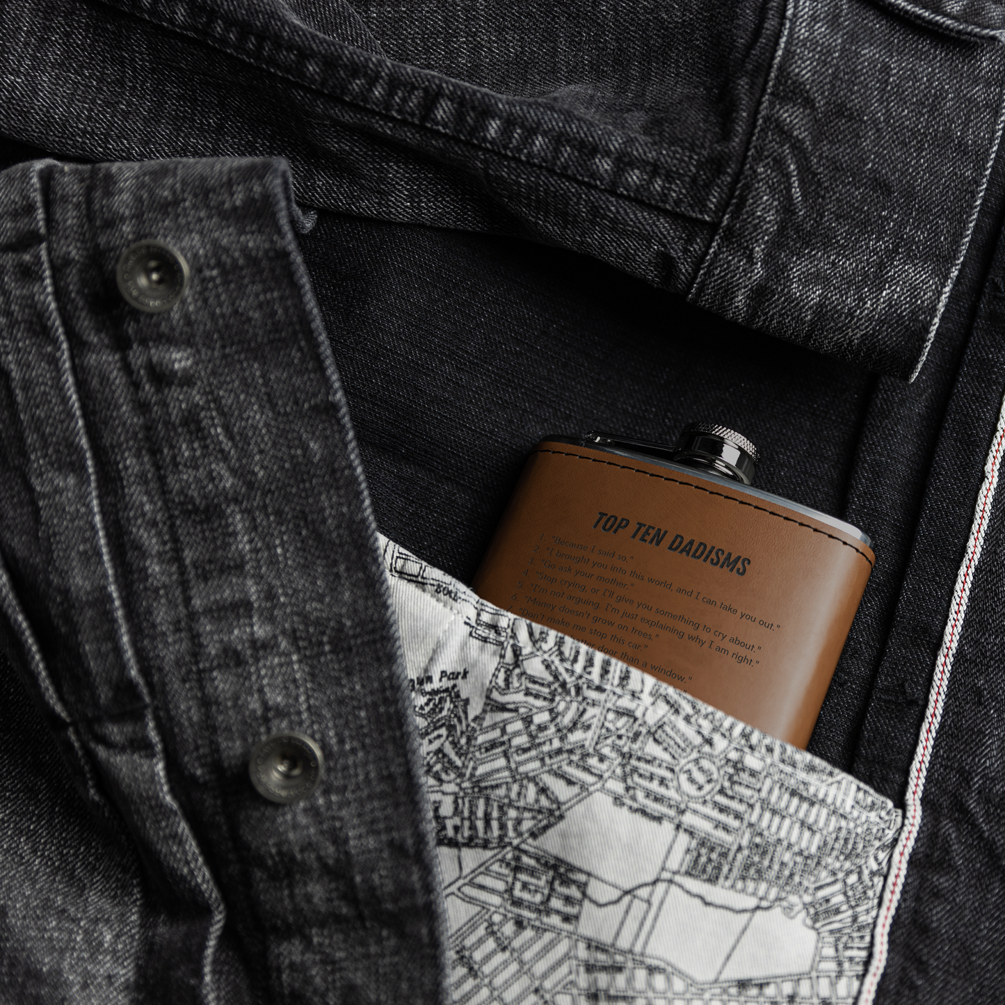Top Ten Dadisms 6oz Flask