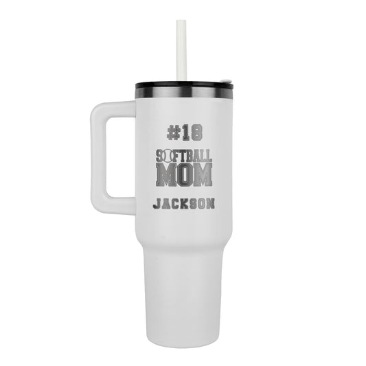 40oz Personalized Custom Softball Mom Tumbler