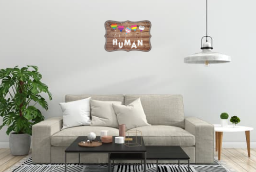 We Are All Human Wood Panel Wall Decor Sign