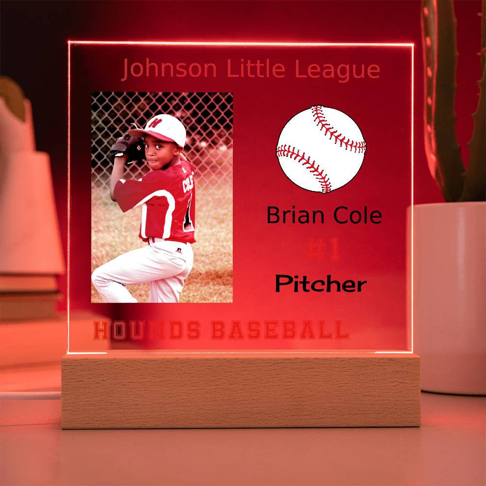 Athletic Sports Keepsake Acrylic Square Plaque - Customized to Player Specifics