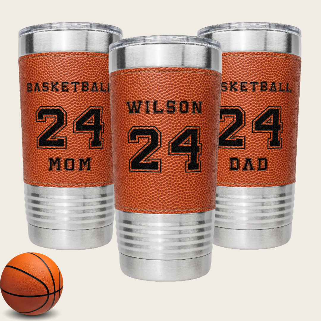 Personalized Player 20oz Basketball Tumbler Name and Jersey Number