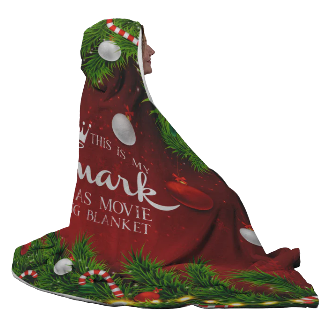 Hallmark Movie Watching Hooded Blanket - Red