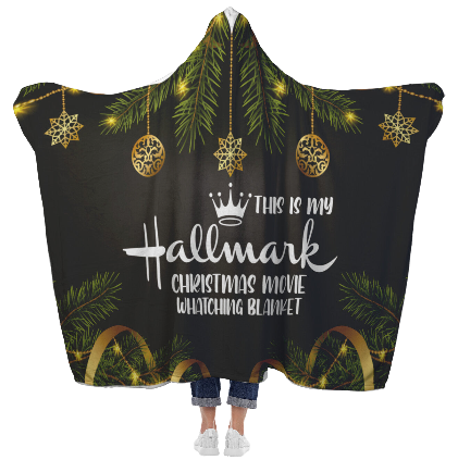 Hallmark Movie Watching Hooded Blanket - Black