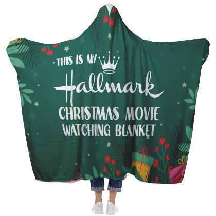 Hallmark Movie Watching Hooded Blanket - Green