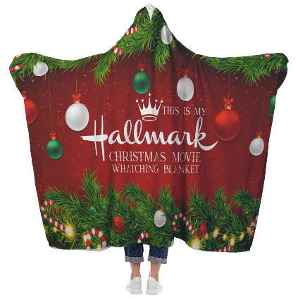 Hallmark Movie Watching Hooded Blanket - Red