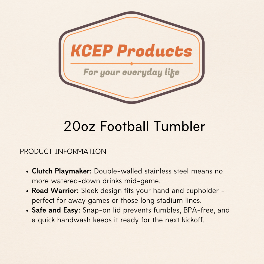 Personalized Player 20oz Football Tumbler Name and Jersey Number