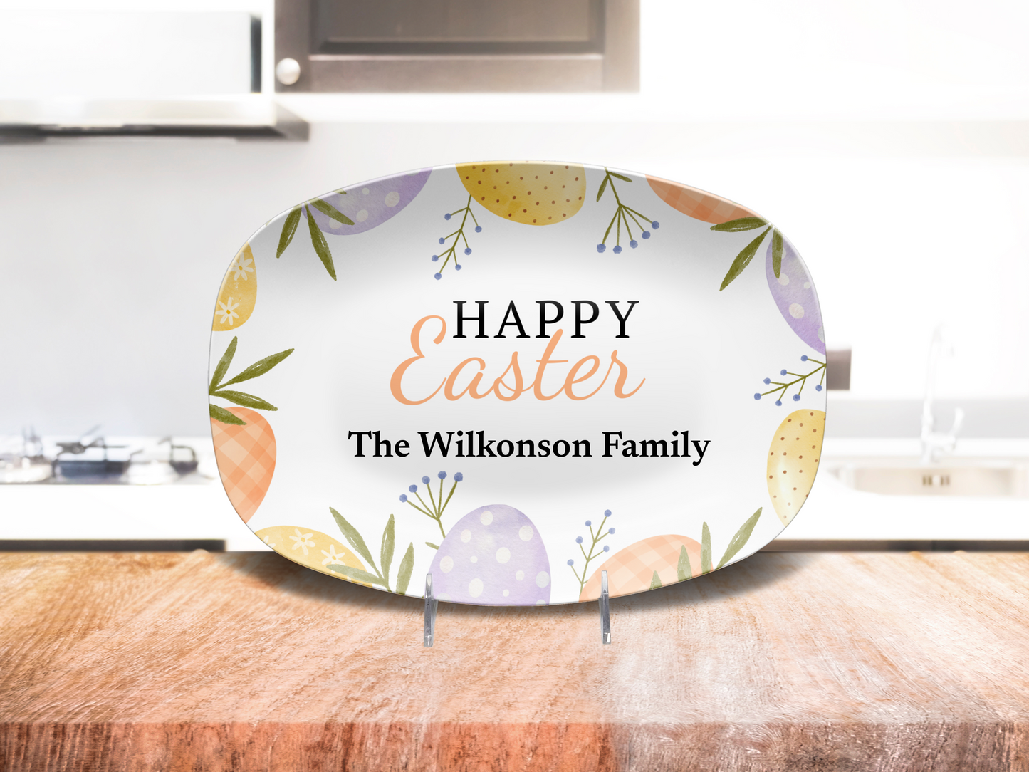 Personalized Happy Easter Pastel Platter