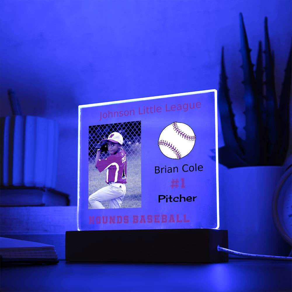 Athletic Sports Keepsake Acrylic Square Plaque - Customized to Player Specifics