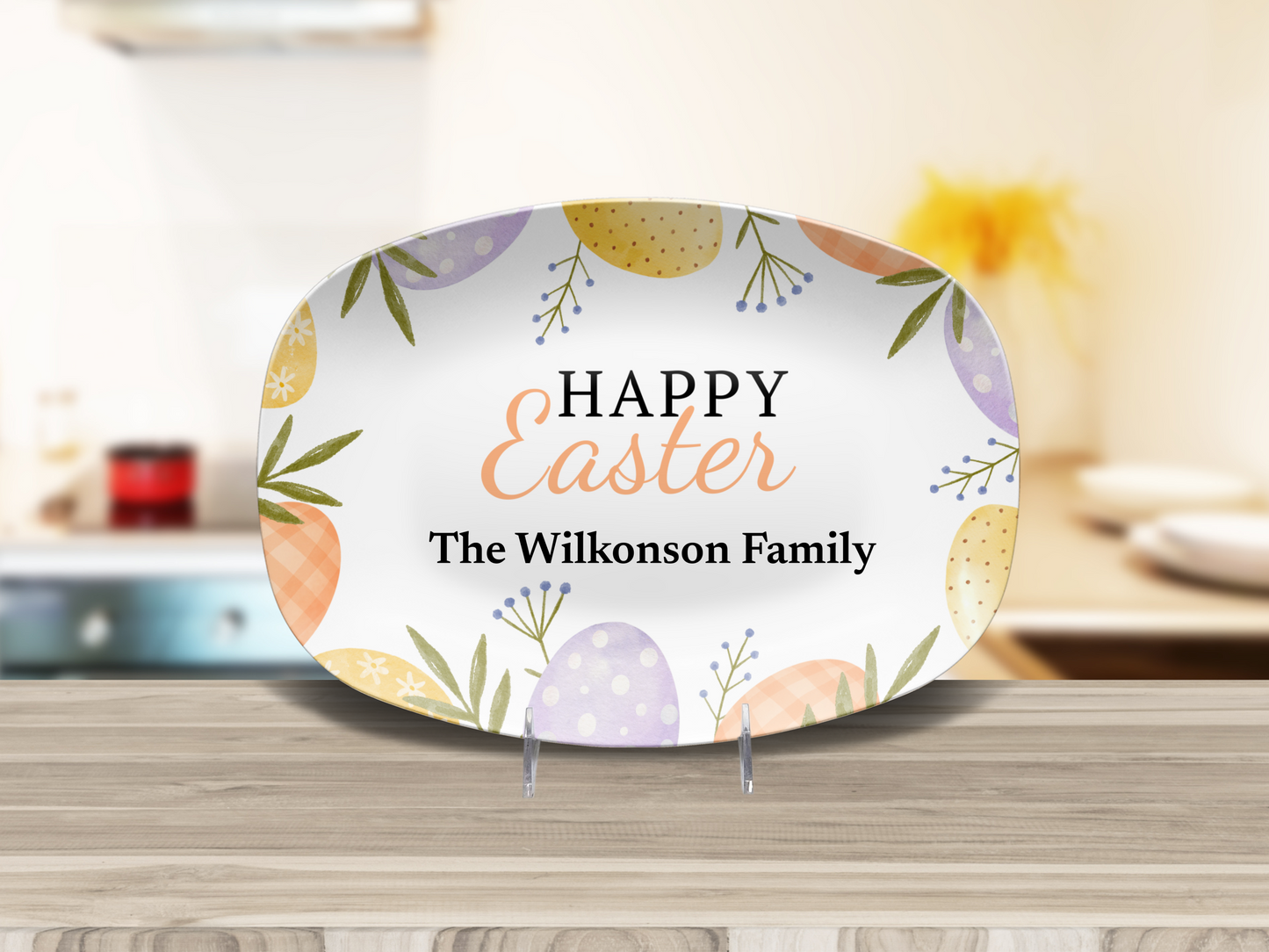 Personalized Happy Easter Pastel Platter