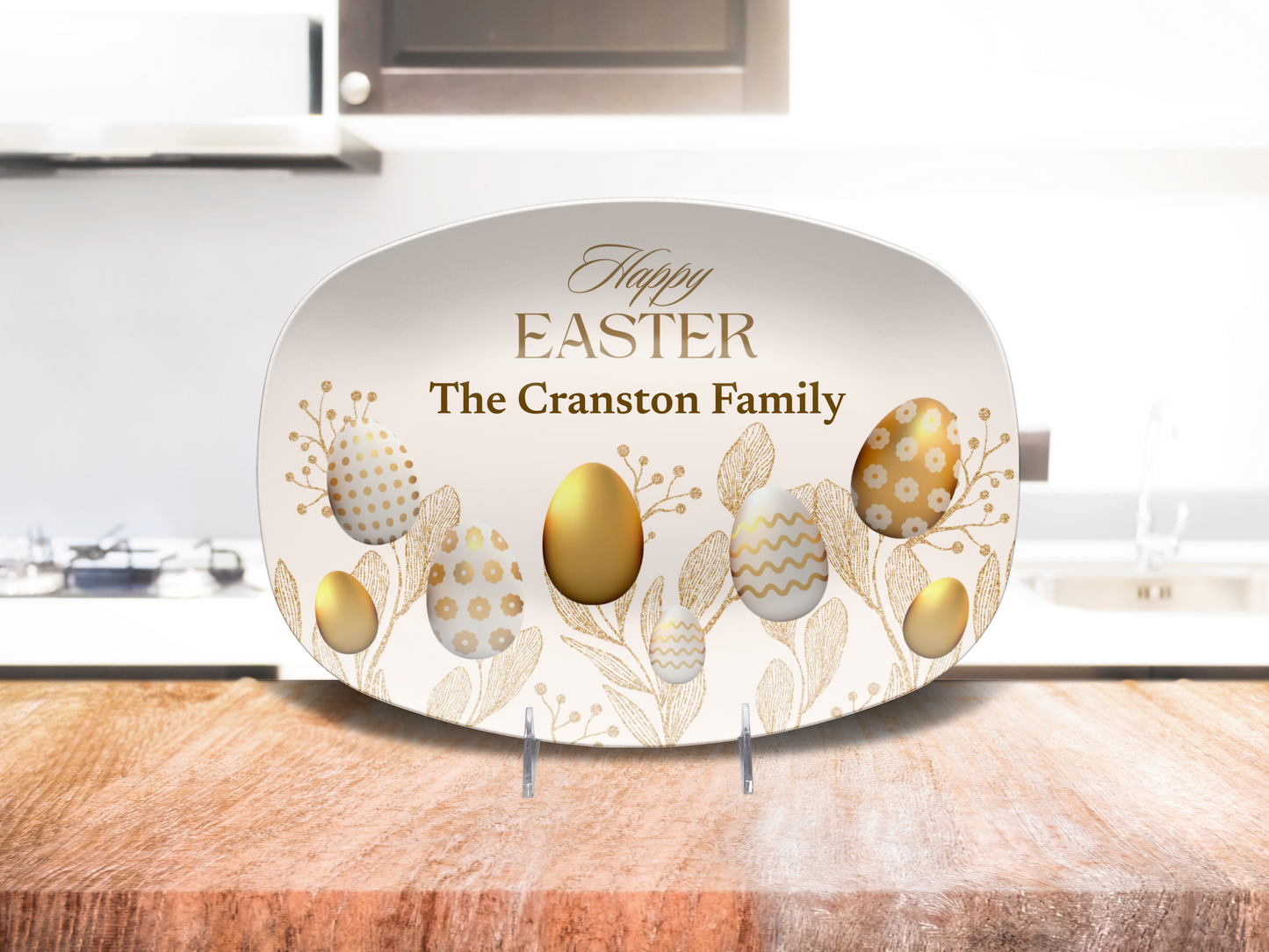 Personalized Happy Easter Golden Egg Platter