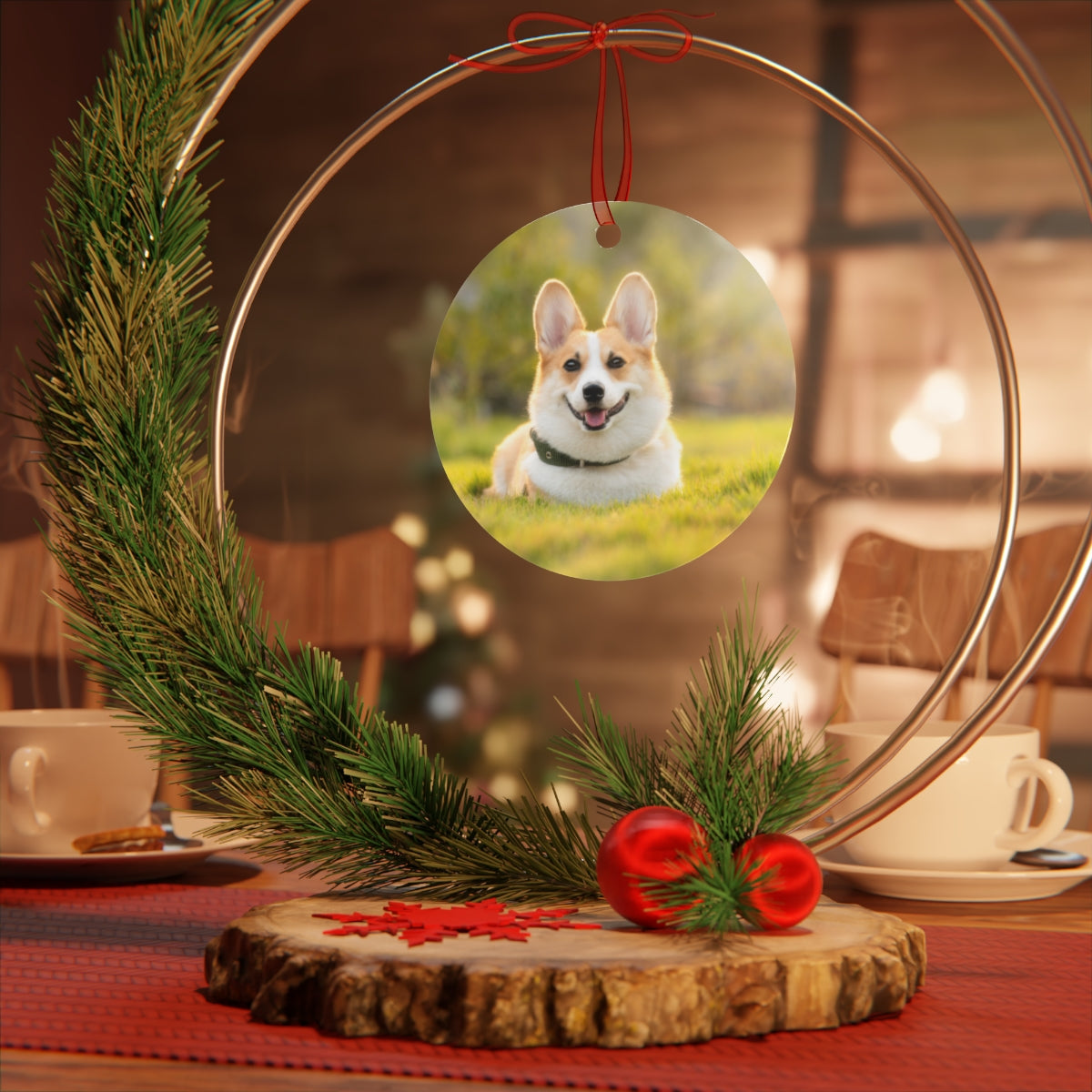 Personalized Metal Christmas Pet Ornaments Two-Sided Printing