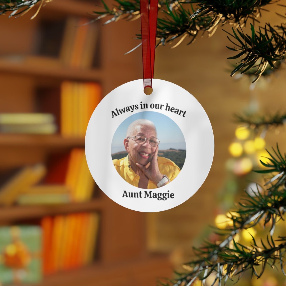 Memorial Customized Christmas Metal Ornaments Two-Sided Print