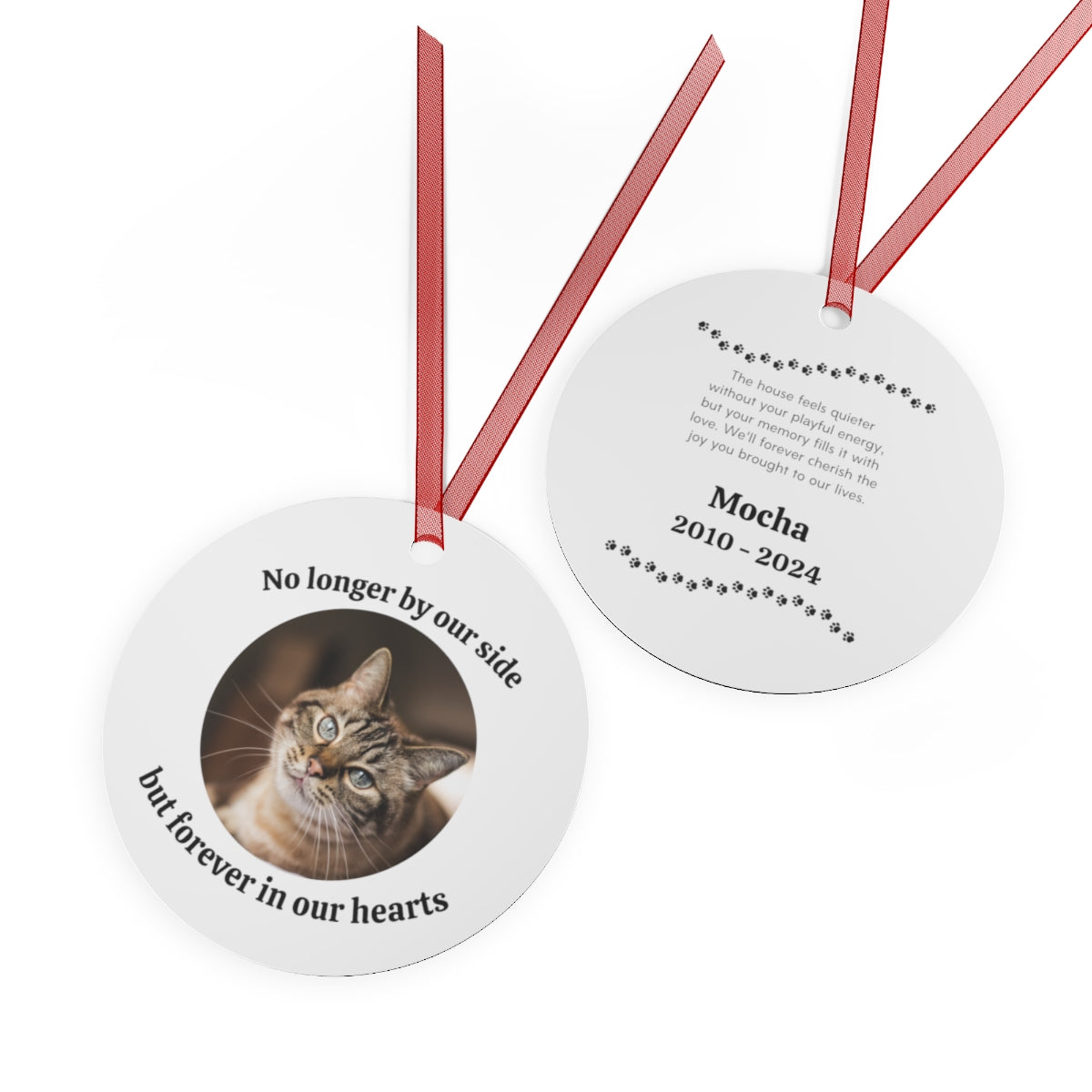 Personalized Metal Christmas Pet Ornaments Two-Sided Printing