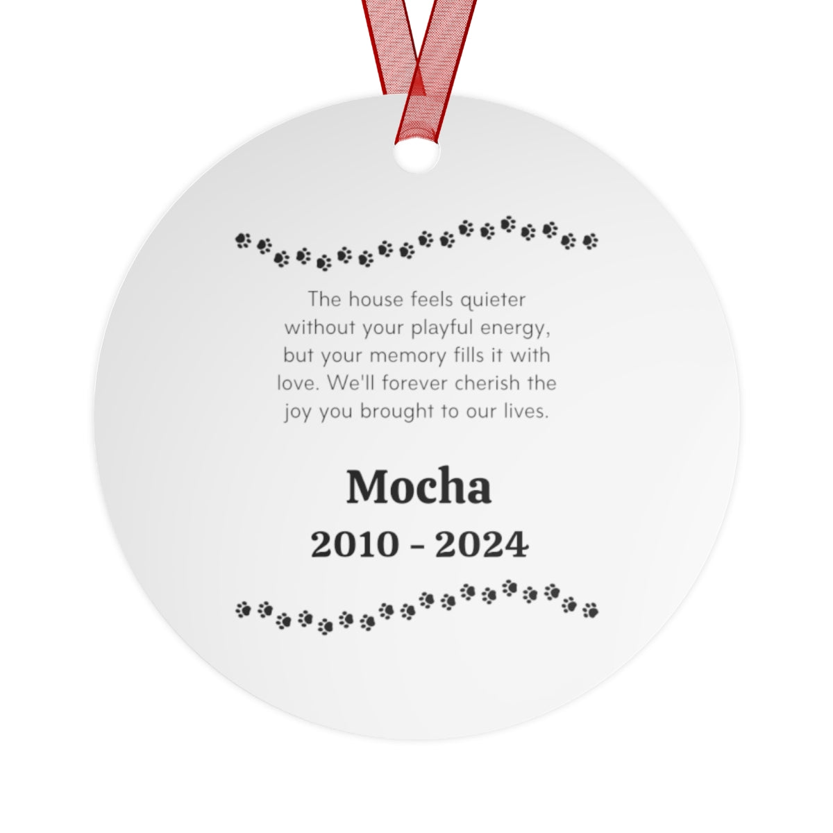 Personalized Metal Christmas Pet Ornaments Two-Sided Printing