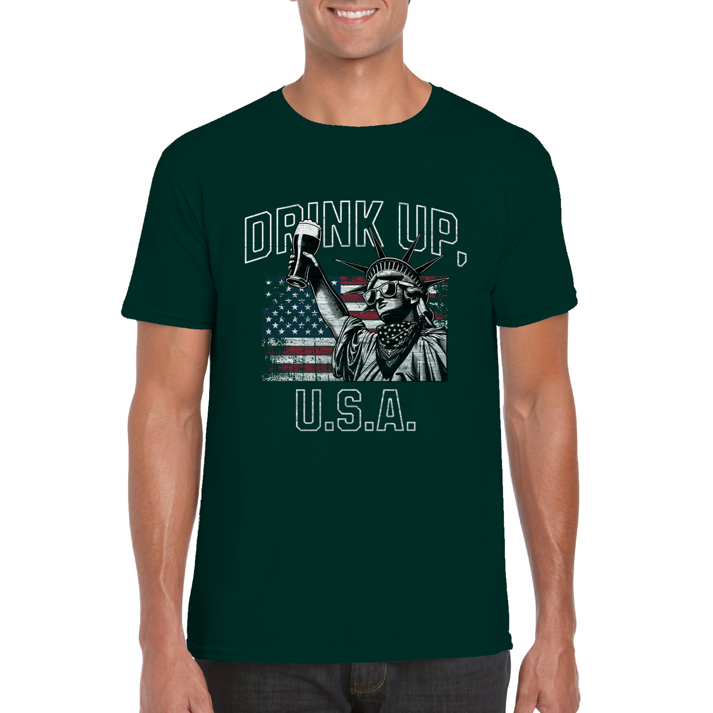 Drink Up, USA Patriotic Unisex T-Shirt