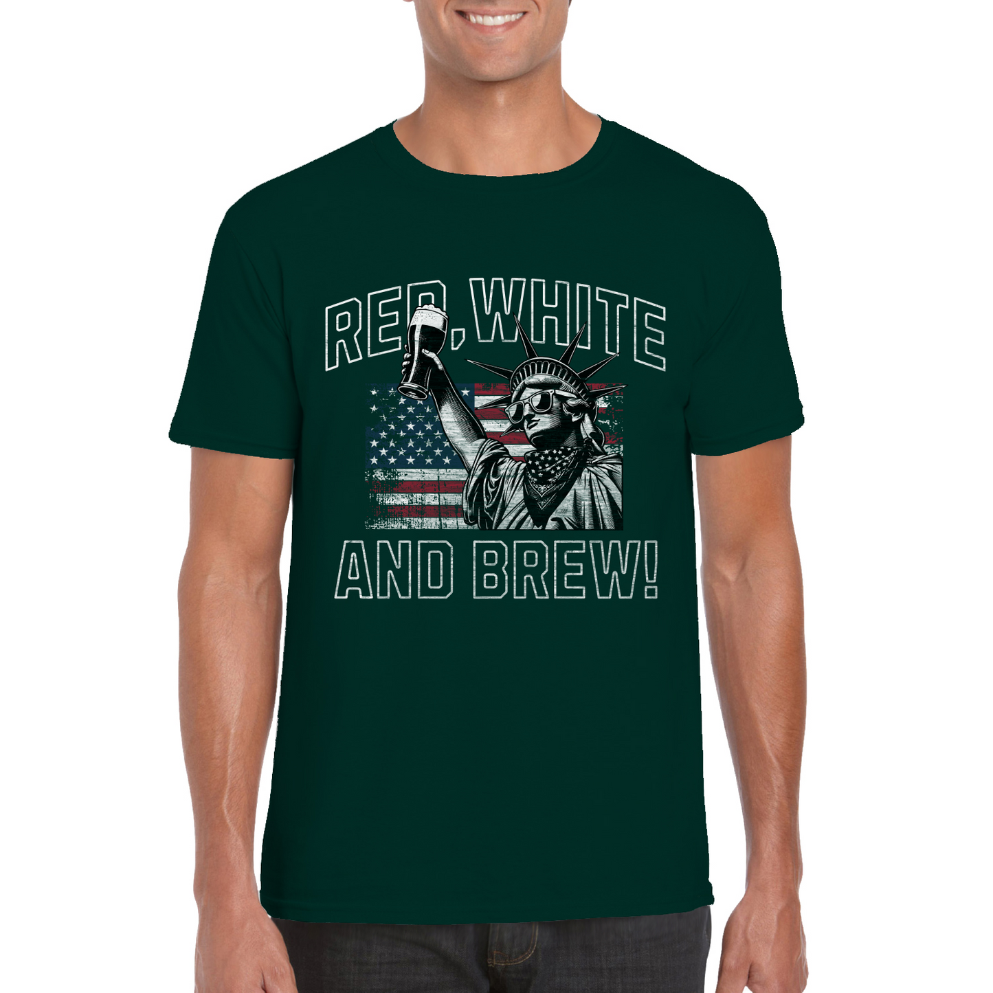 Red White And Brew! Softstyle Unisex T-Shirt