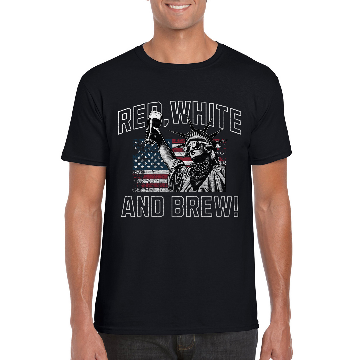 Red White And Brew! Softstyle Unisex T-Shirt