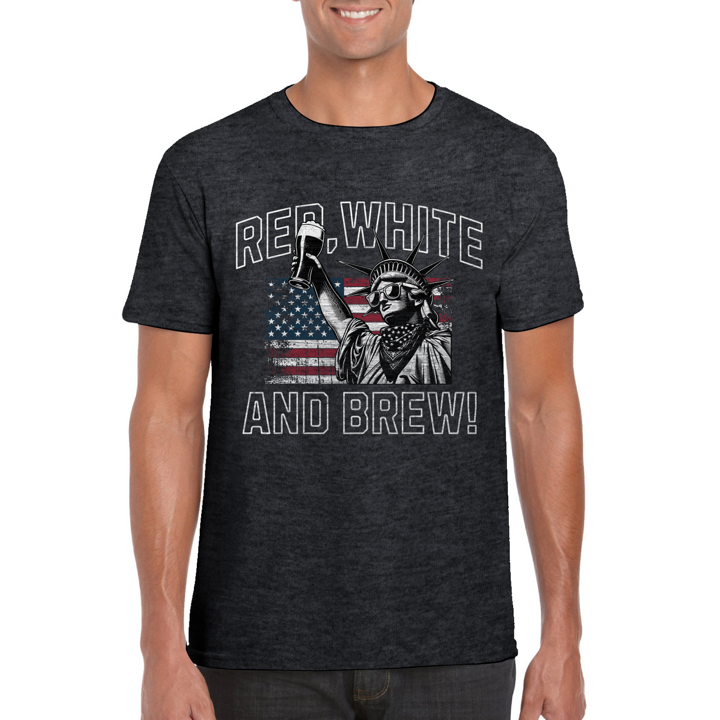 Red White And Brew! Softstyle Unisex T-Shirt