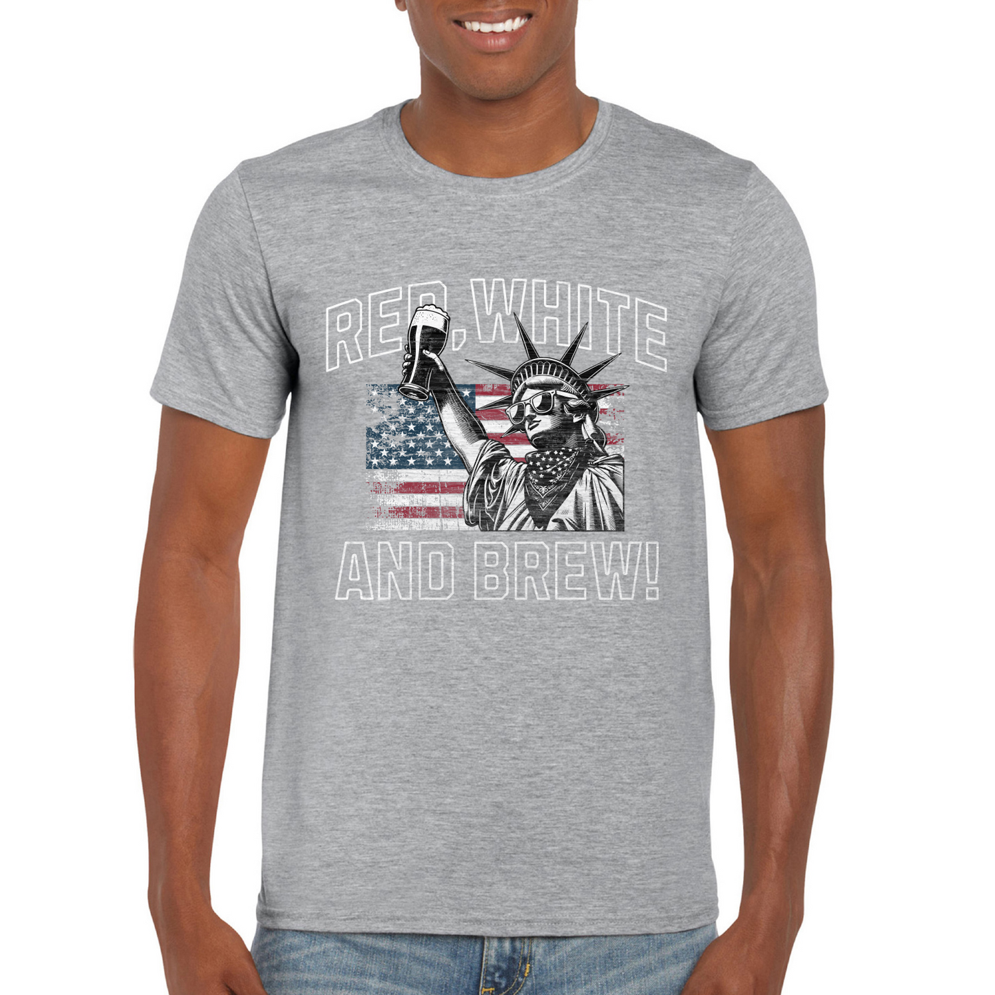 Red White And Brew! Softstyle Unisex T-Shirt