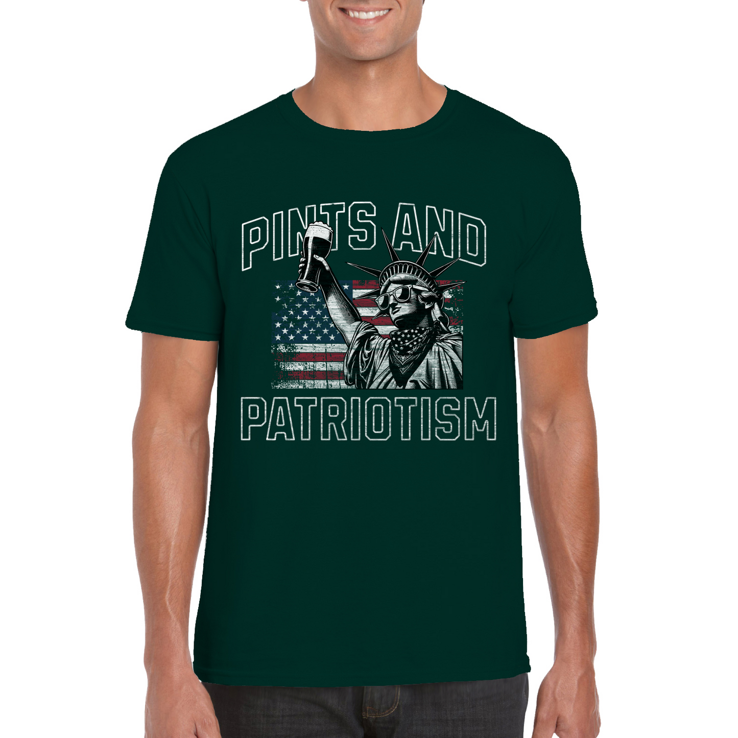 Pints And Patriotism Softstyle Unisex T-Shirt