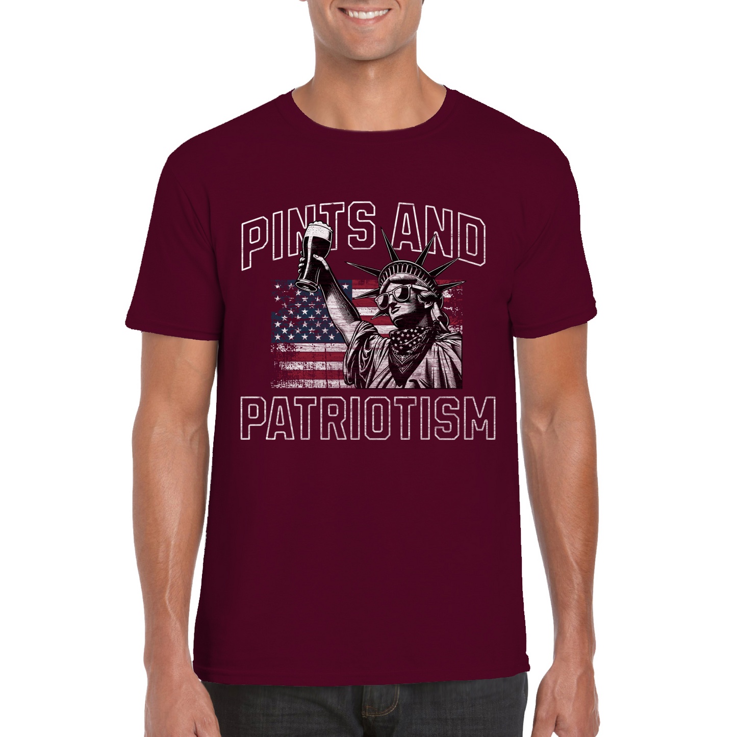 Pints And Patriotism Softstyle Unisex T-Shirt