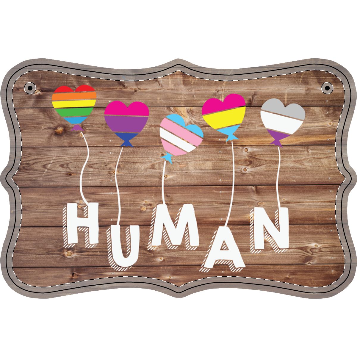 We Are All Human Wood Panel Wall Decor Sign