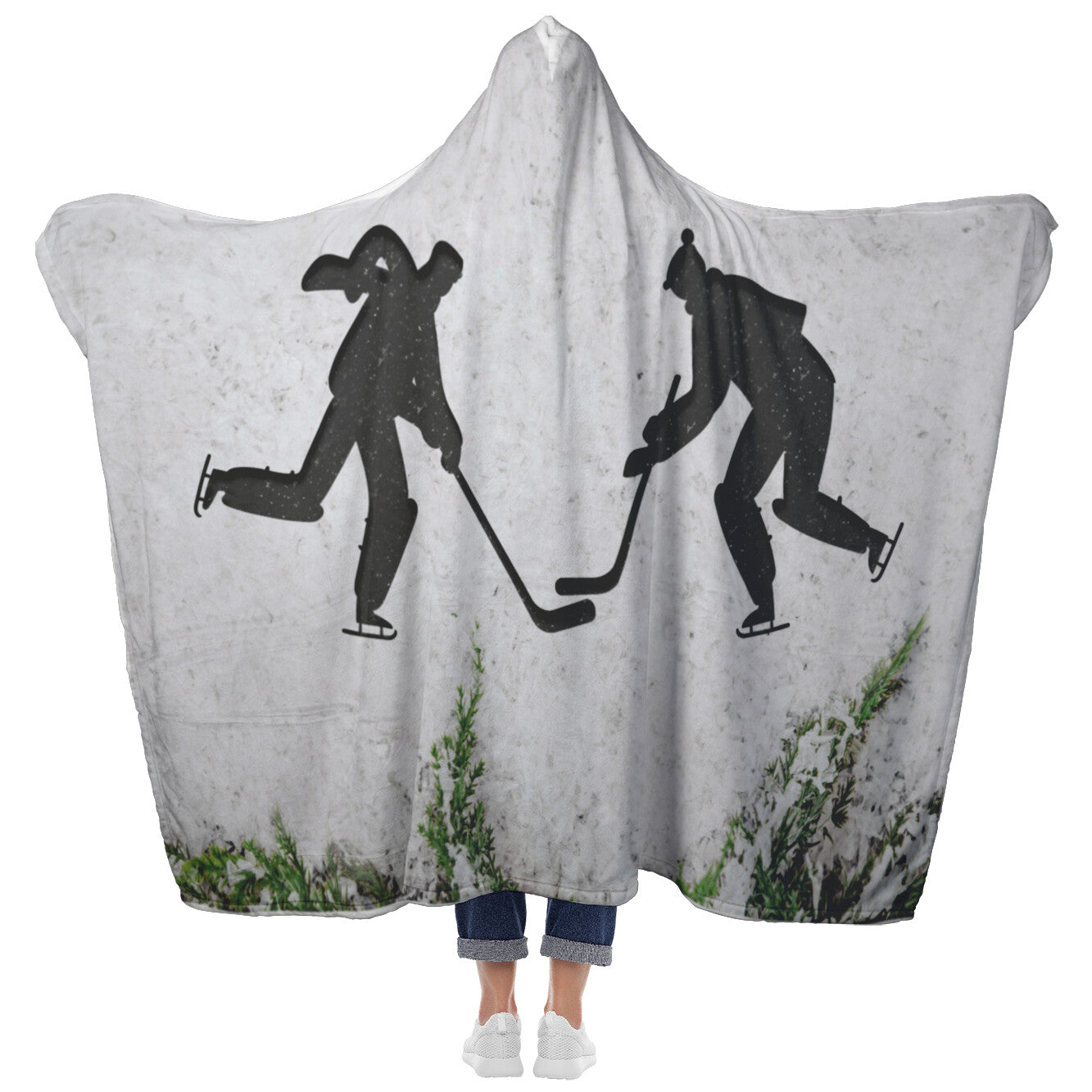 Backyard Hockey Hooded Blanket