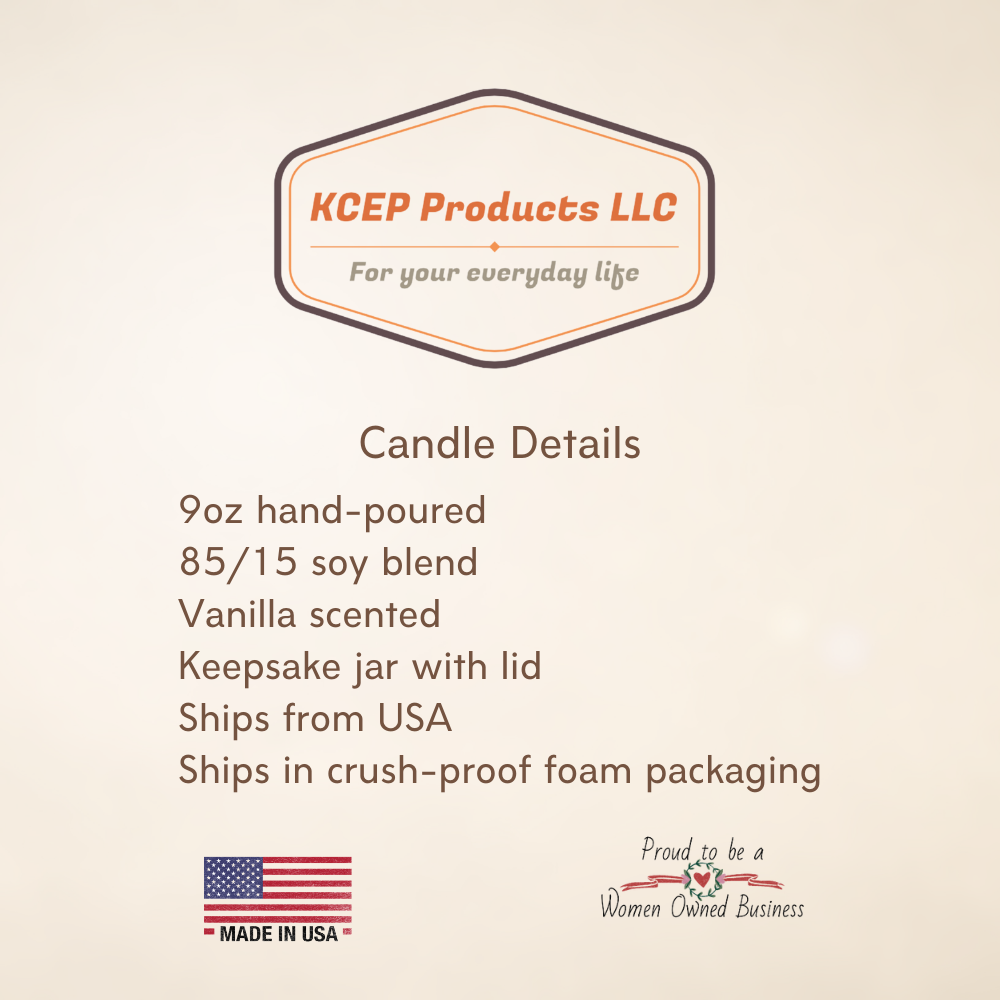 Pride Flower 9oz Vanilla Soy Candle Keepsake Jar with Lid