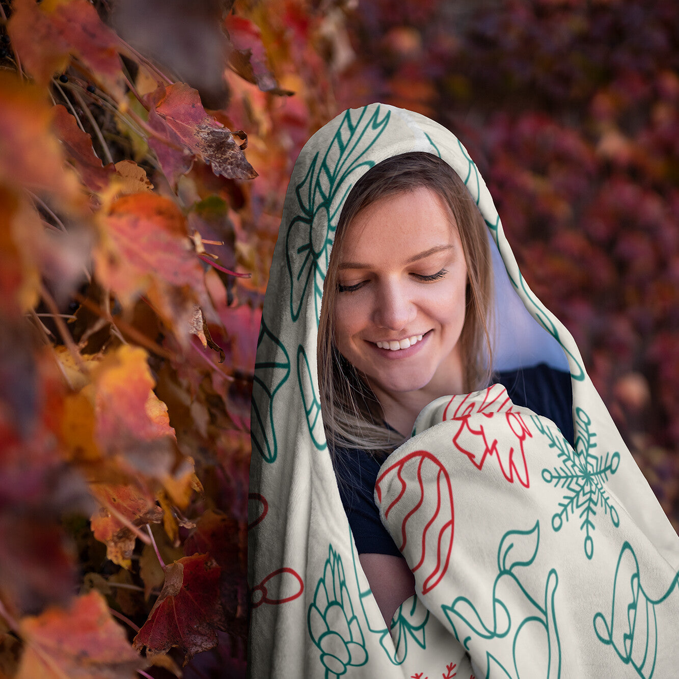 Cookie Cutter Christmas Hooded Blanket