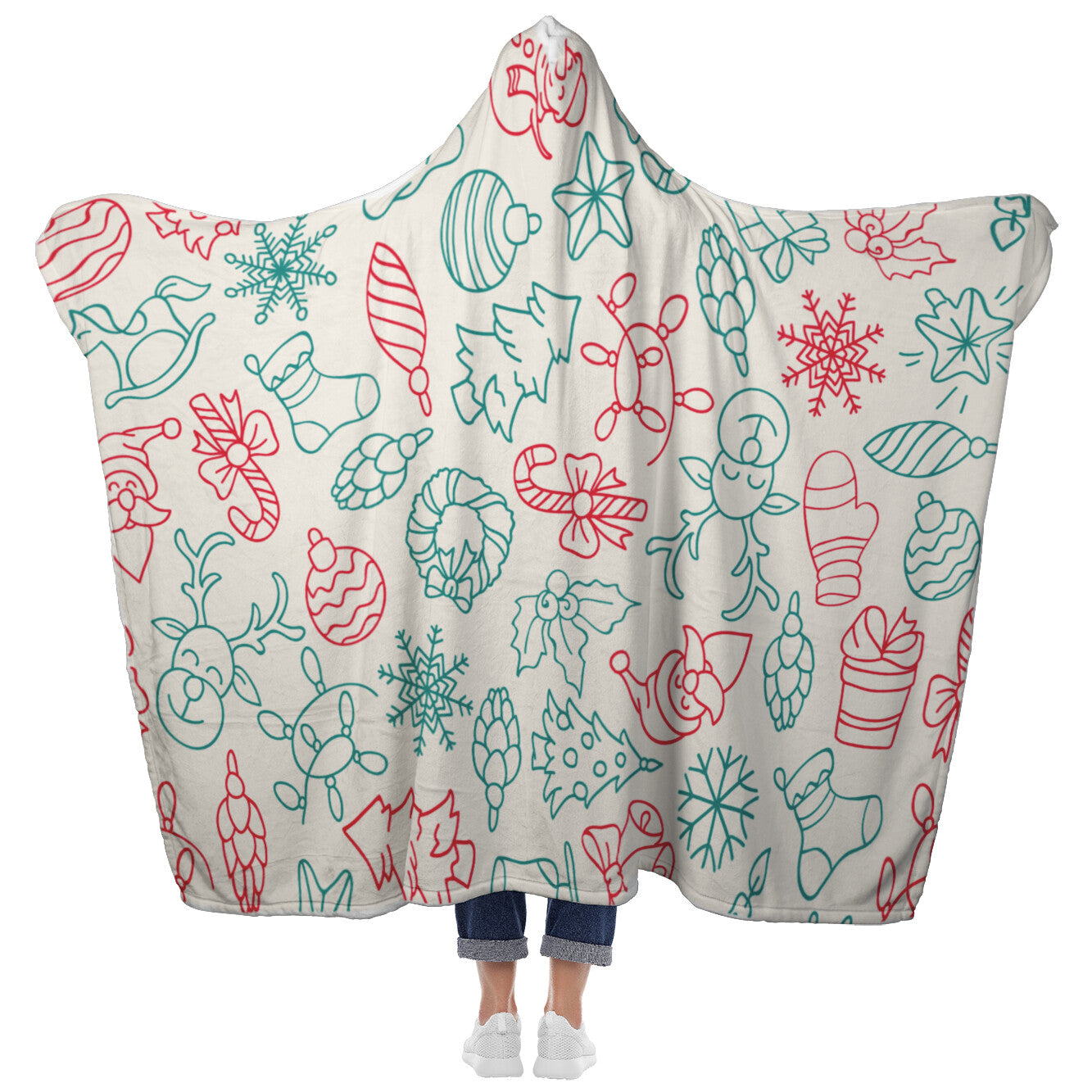 Cookie Cutter Christmas Hooded Blanket