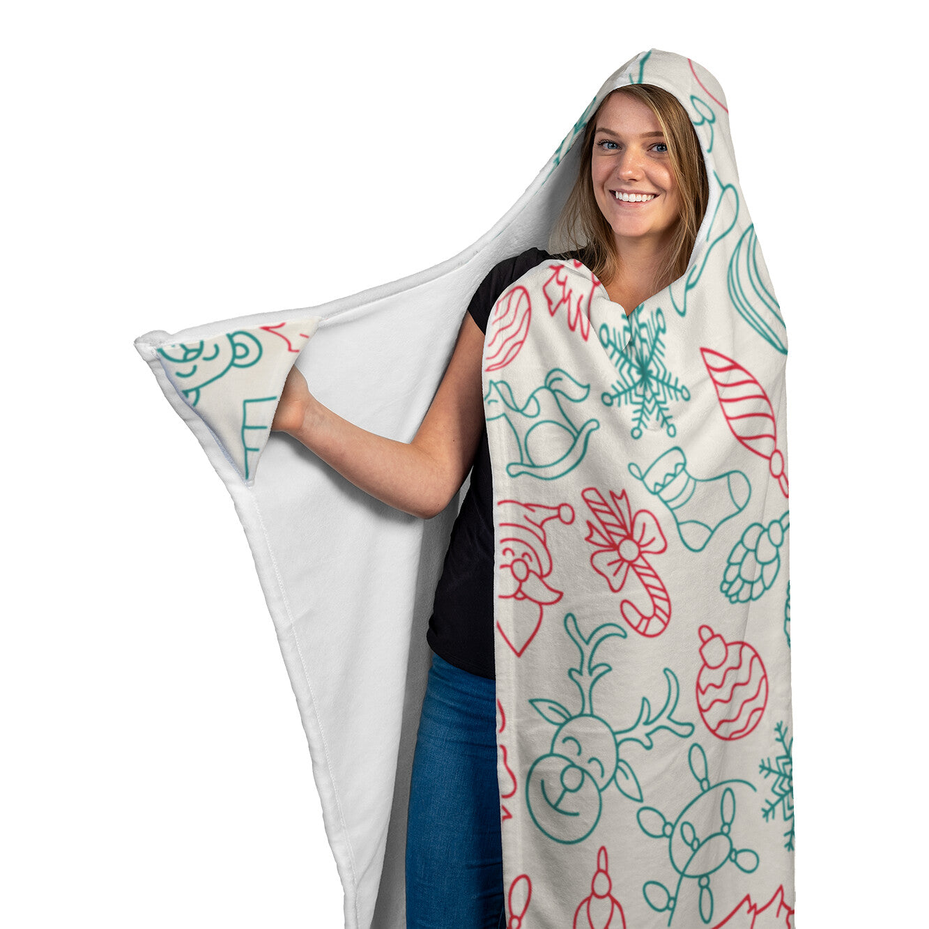 Cookie Cutter Christmas Hooded Blanket