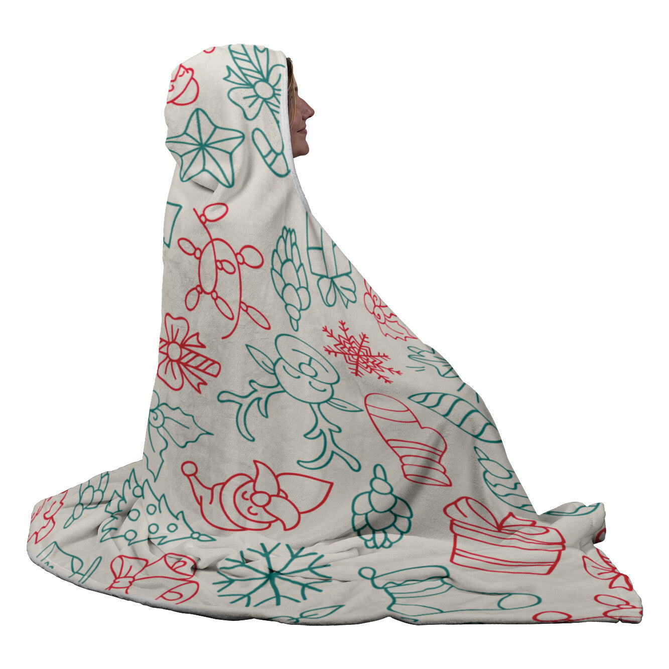 Cookie Cutter Christmas Hooded Blanket
