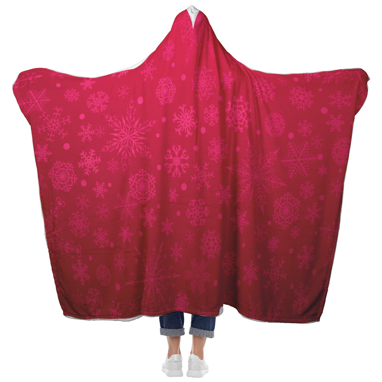 Festive Red Christmas Hooded Blanket