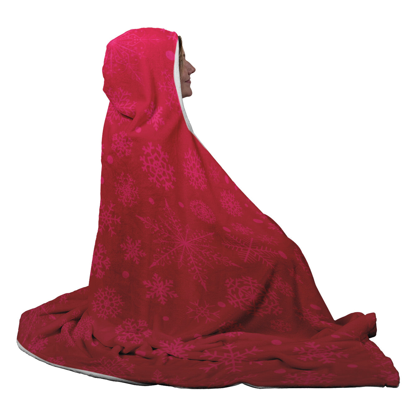 Festive Red Christmas Hooded Blanket