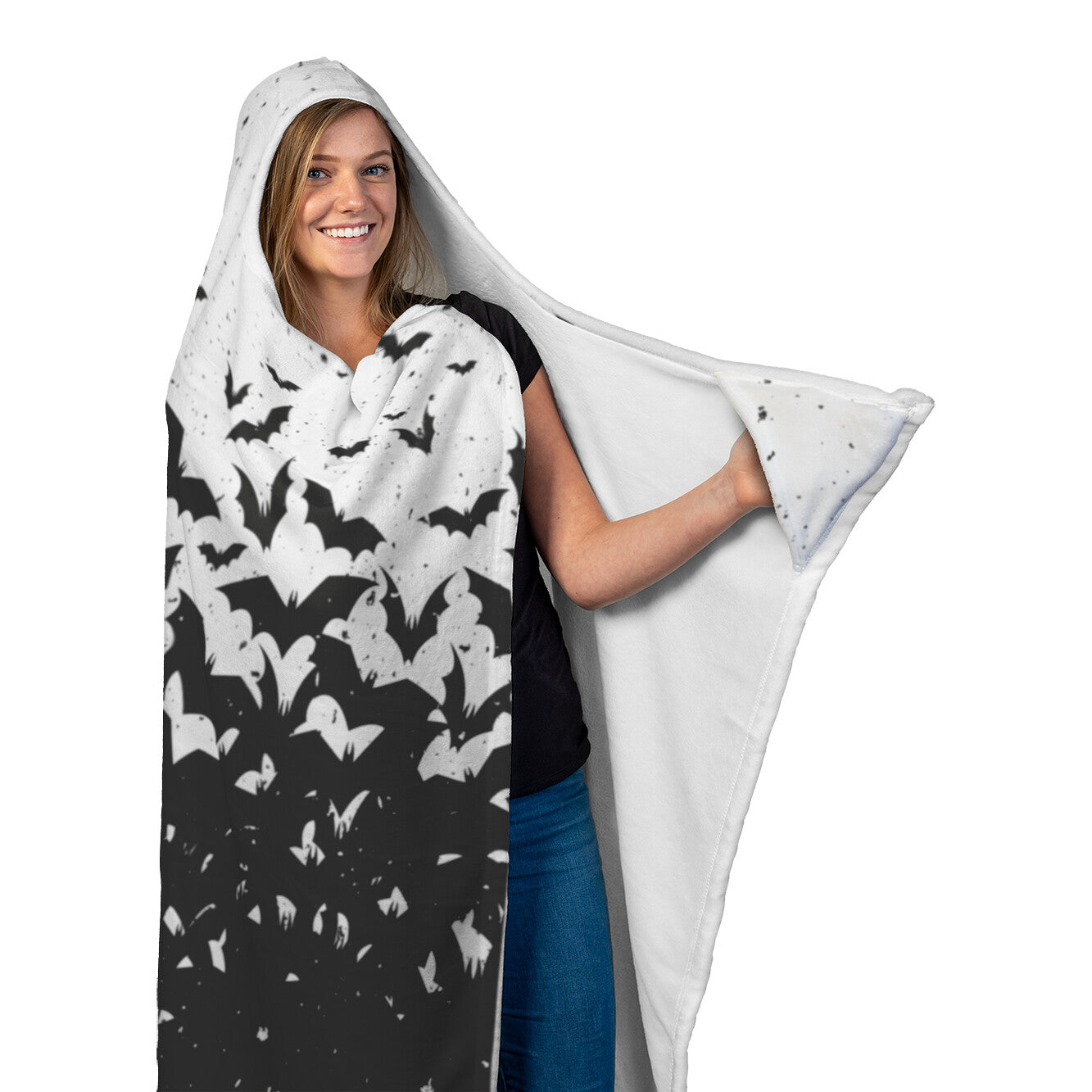 Flying Bats Halloween Hooded Blanket
