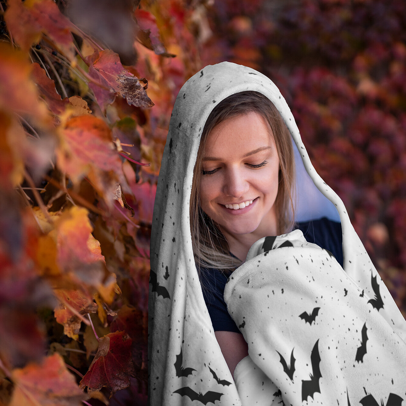 Flying Bats Halloween Hooded Blanket