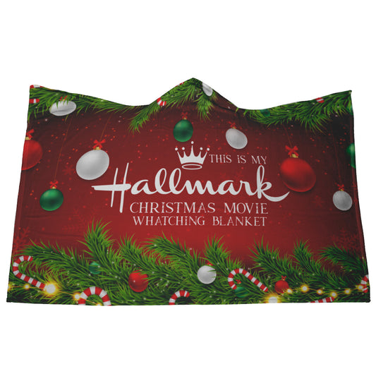 Hallmark Movie Watching Hooded Blanket - Red