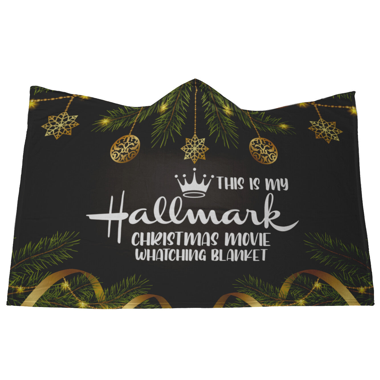 Hallmark Movie Watching Hooded Blanket - Black