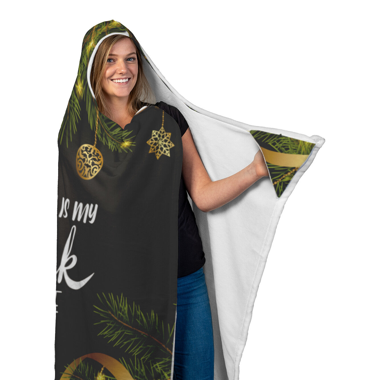 Hallmark Movie Watching Hooded Blanket - Black
