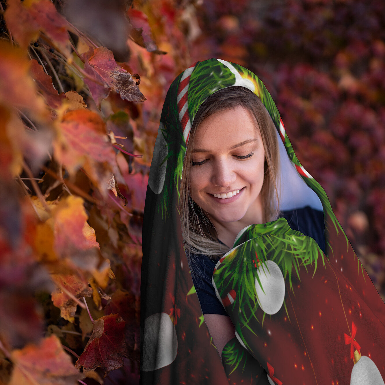 Hallmark Movie Watching Hooded Blanket - Red